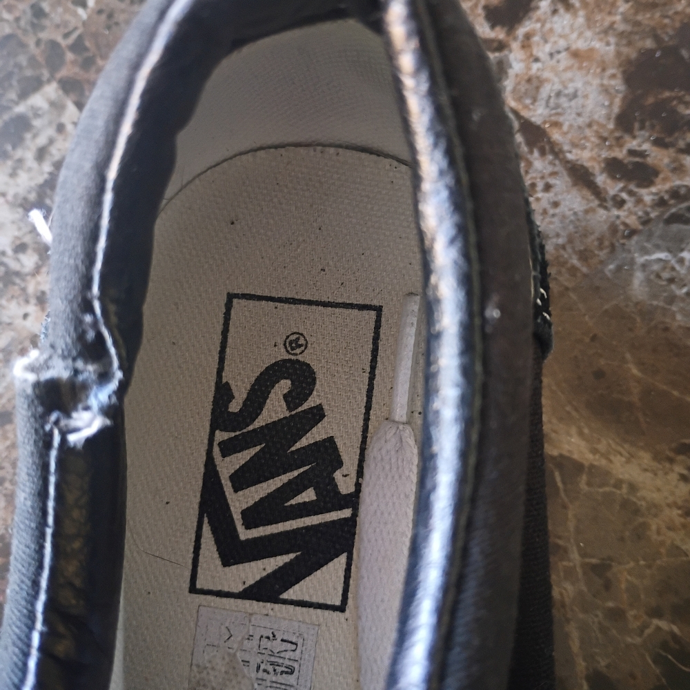 Vans Black and White Old Skool Low Top Sneakers - Picture 6 of 6
